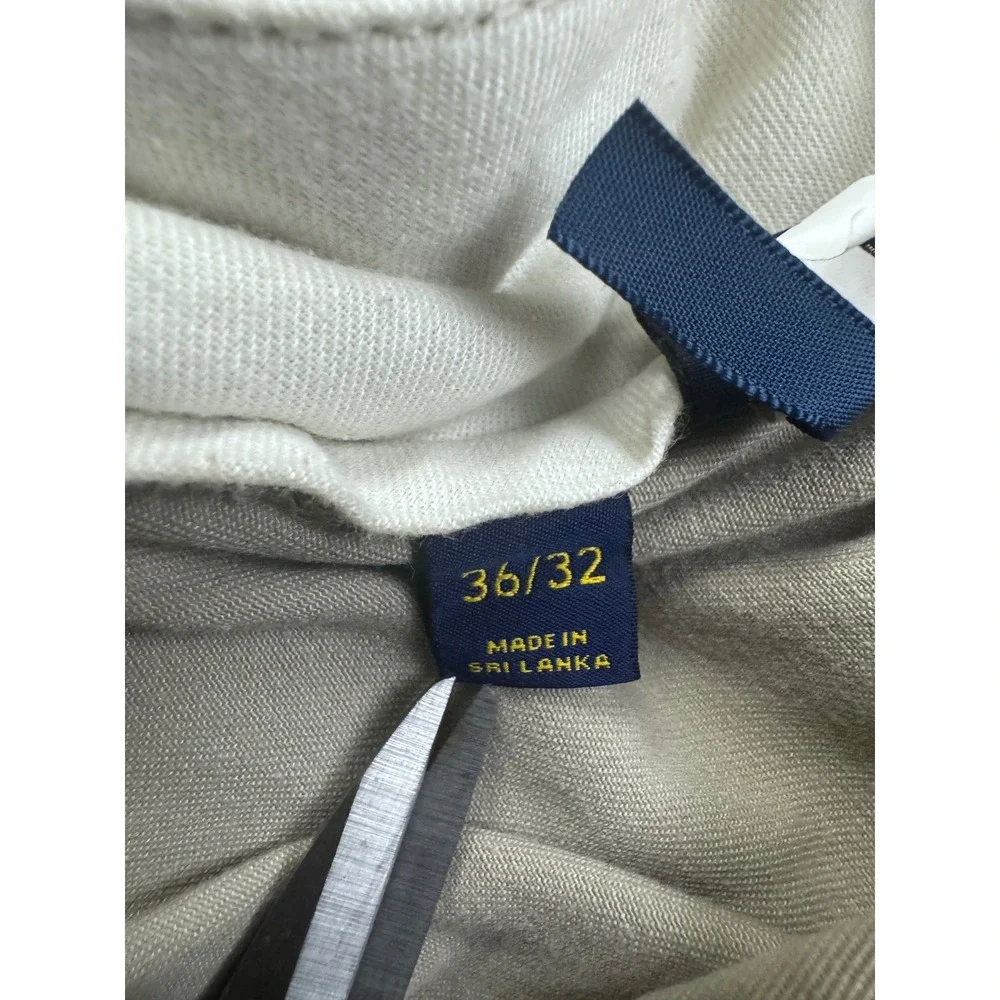 Polo Ralph Lauren Mens 36x32 Classic Fit Pleated Chino Pants Khaki Tan Cotton